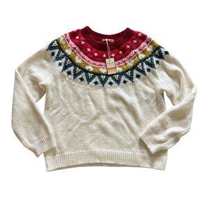 Marine Layer Archive Alpine Rainbow Fair Isle Sweater Holiday 2022 Medium Women
